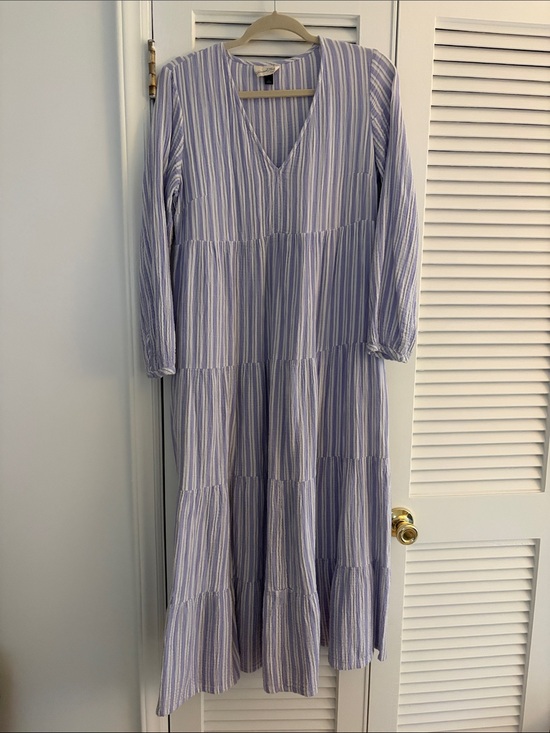 Universal Thread Dresses & Skirts - Universal Thread Lavender and White Striped Tiered Maxi Dress